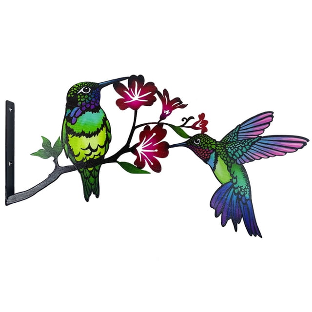 Metal Tree Insert Bird Hummingbird Iron Paint Courtyard Garden Fence Plug-in
