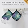 thumbnail image 4 of Yayeee Oven Mitts and Pot Holder Set of 2 Heat Resistant Kitchen Gloves Baking Hot Pad, Moonlight Forest, 4 of 5