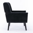 thumbnail image 3 of Modern Accent Chair, Comfy Upholstered Armchair with Solid Wood Legs and Padded Cushion, Leisure Single Sofa for Living Room/Bedroom,Black, 3 of 7