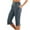 Gray, variant on Pants for Women Plus Size Elastic Waist Capris Pants Solid Color Sports Casual with Pockets Pants