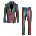 thumbnail image 1 of Men's Metallic Sequin Slim Fit Suit 70s Disco Party Costume, 1 of 5