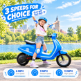 thumbnail image 3 of SaveJoy 24V Motorcycle for Kids Ages 8+ Retro Ride on Toys , LED Light-Up Electric Ride On Car,Durable Outdoor Gift for Boys & Girls,Blue, 3 of 7