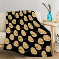 thumbnail image 2 of Cute Potato Kawaii Black Flannel Blanket Warm Cozy Soft Funny Print Throw for Bed Couch Sofa 80\u201d×60\u201d Large for Adult, 2 of 6