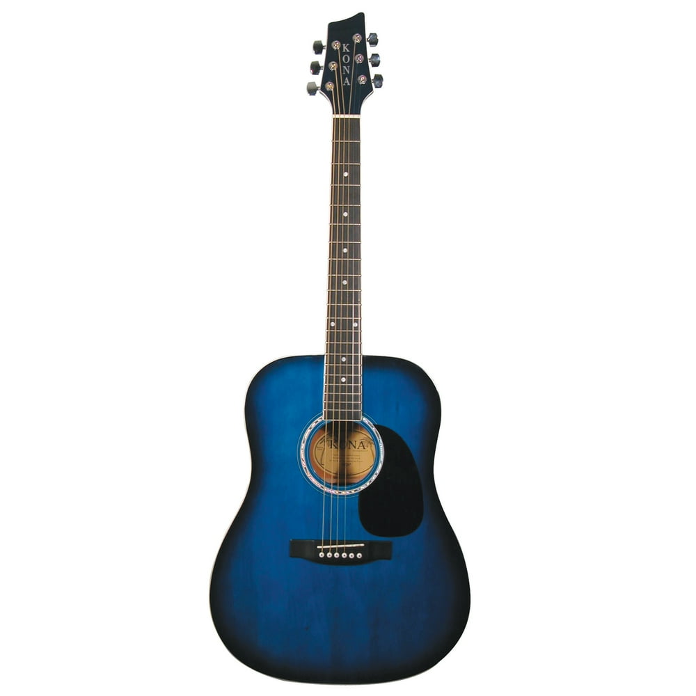 Kona Guitars K41BL 41Inch Acoustic Dreadnought Guitar with Blue