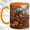 Orange, variant on Autumn Cottage Coffee Mug, Pumpkin House Mug, Ceramic 11 oz