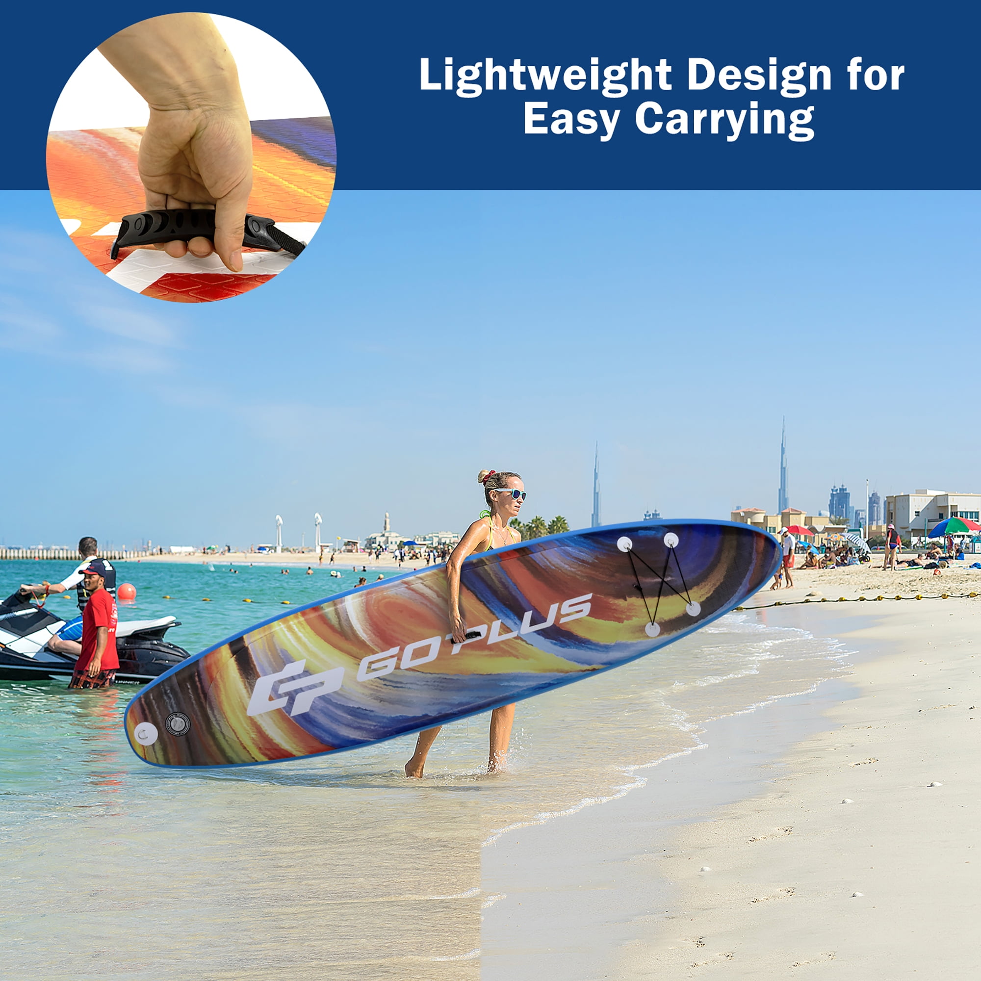 Goplus 10.5' Inflatable Stand Up Paddle Board SUP Surfboard with Aluminum Paddle