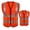 Neon Orange, variant on TOPTIE 2-Pack White Safety Vest, Incident Command Vest with 5 Pockets and High Visibility 2" Reflective Strips-Black-L