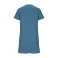 thumbnail image 7 of FengLS Women's Mini Dress Casual Loose Cotton-Linen Dress with Pockets Summer Lightweight Solid Color Homewear Short Dress Comfy V-Neck Short Sleeves Mini Dress, 7 of 7