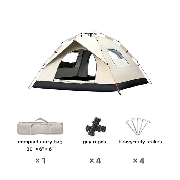 SUSUZI 4 Person Instant Camping Tent – 83"x83" Spacious 210D Oxford Waterproof Tent with Carry Bag for Outdoor Hiking Travel