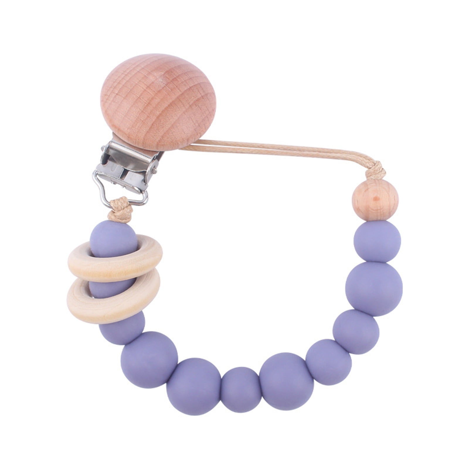 Wood Silicone Beads Baby Teething Dummy Pacifier Chain Clip Soother Holder Gift Wood Silicone Beads Baby Teething Dummy Pacifier Chain Clip Soother Holder Gift