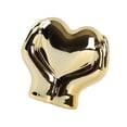 thumbnail image 4 of Figura de cerámica con forma de corazón, romántica, para decoración del hogar, manualidades, escultura y adorno. Oro sin mano, 4 of 9