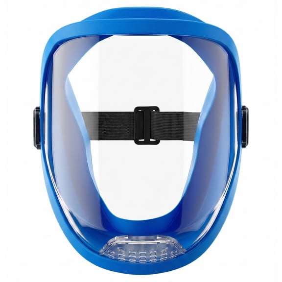 Adult Anti-Fog Clear Face Shield with Adjustable Head Strap, Lightweight, Blue, 1 Count