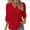 Red, variant on yunLCZ Basic T Shirts Women Summer Lace V Neck Plain Lace Elegant Shirt Fashion Solid Color Elegant Blouse 3/4 Length Sleeve Plus Size Scrub Tops