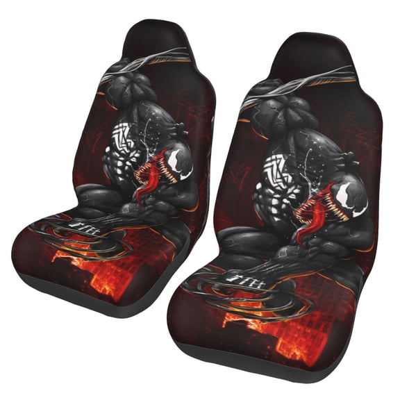 Venom Car Seat Covers 2 Pcs for Seat Protector Soft Flexible Seat Cushion Cover Fit for Most Car and Truck