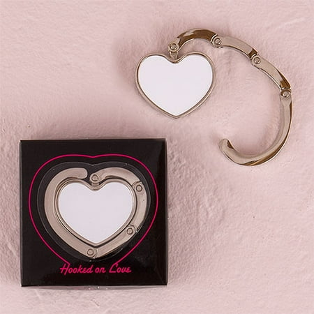 Bag Hook - White Heart Shaped Wedding Purse Hook