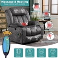 thumbnail image 3 of MEETWARM Large Power Lift Electric Recliner Chair with Extended Footrest for Elderly Big Man, Overstuffed Wide Recliner with Massage and Heat, 2 Remote Controls/USB Ports/4 Side Pockets(Grey), 3 of 8