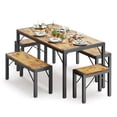 thumbnail image 6 of 6 Person Capacity Kitchen Dining Ensemble, 63 Inch Size Table with Bench & Stools for Daily Family Meals,Retro, 6 of 11