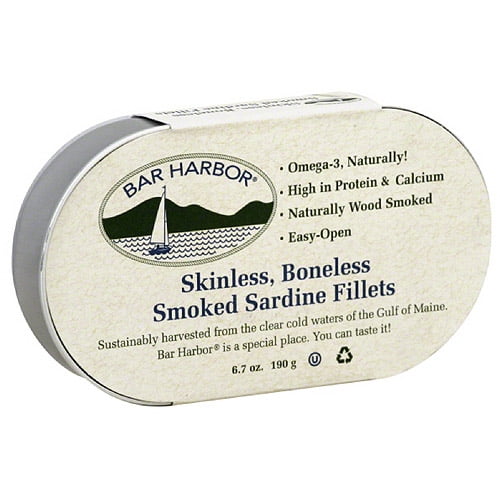 Bar Harbor Skinless, Boneless Smoked Sardine Fillets, 6.7 oz, (Pack of 12) by Generic
