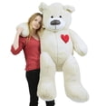 thumbnail image 2 of Valentine's Day Giant Teddy Bear With Heart on Chest to Express Love, 5 Foot Soft White Big Plush Made in USA, 2 of 12