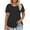 Black, variant on Womens Plus Size Tops Dressy Short Sleeve Shirts Flattering Crew Neck Tunics Basic Casual Pleated Tees 2XL Black
