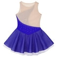 thumbnail image 4 of Yartina Kids Girls Mesh Splice Ballet Dance Tutu Dress Ice Skating Competition Costume Leotard Royal Blue 6, 4 of 7