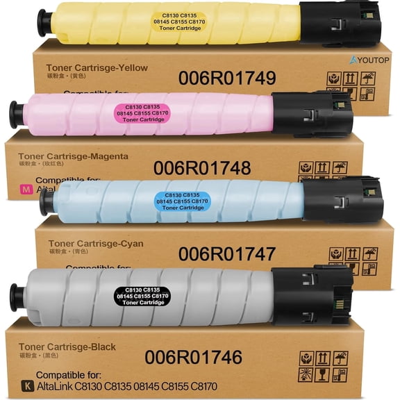 Altalink C8130 C8135 C8145 C8155 C8170 Toner Cartridge for 006R01746 006R01747 006R01748 006R01749 High Capacity Replacement for Xerox AltaLink C8130 C8145 C8155 C8135 C8170 Printer