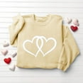 thumbnail image 4 of Womens Valentine's Day Sweatshirt Oversized Heart Graphic Comfy Beige Crewneck Casual Top,Size XL, 4 of 6