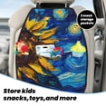 thumbnail image 5 of Fuzoiu Sunflower Starry Night Vibes Print 2 Pack Kick Mat Back Seat Protector With 3 Storage Pockets, Universal Car Seat Back Organizer For Kids Pets, Waterproof Backseat Protector For Most Car, 5 of 8