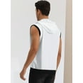 thumbnail image 2 of Unique Bargains Men's Hoodie Vest Zip Up Sleeveless Drawstring Hooded Sweatshirt L White, 2 of 5