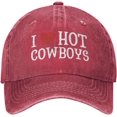 thumbnail image 1 of I Love Hot Cowboy Hat Funny Western Rodeo Hat Trucker Hats Baseball Cap Adjustable Sports Unisex Caps, 1 of 8