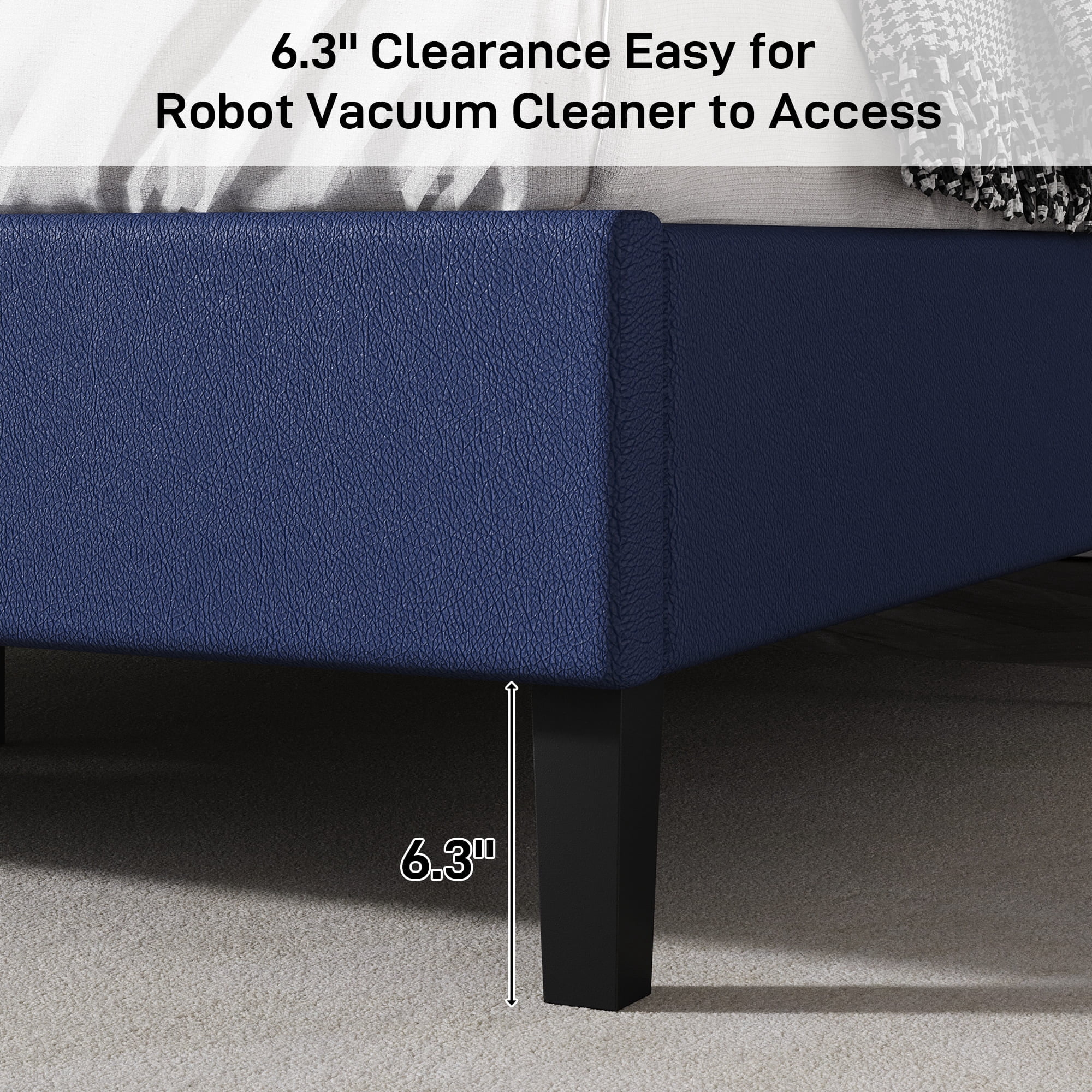 4 Ever Winner 44.13 in Upholstered and Adjustable Height Platform Bed, Twin