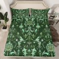 thumbnail image 2 of Feelyou Damask Flower Floral Twin Sheet Sets, Green Bohemian Paisley Twin Fitted Sheet, Mid Century Fashion Flat Sheet, Microfiber Bedroom Decor, 3pcs, 2 of 7