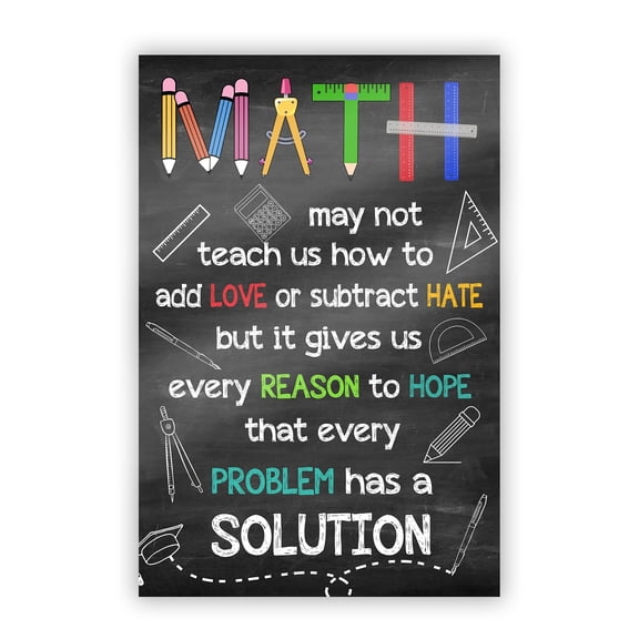 Math Every Problem Has A Solution Poster Maths Class Posters Mathematics Pediatric Poster Math Classroom For For Middle School And High School Maths Teacher Supplies School Counselor Décor