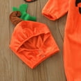 thumbnail image 5 of Ydojg Baby Toddler Bodysuits Boys Girls Long Sleeve Romper Cartoon Pumpkin Jumpsuit Hat Outfits, 5 of 9