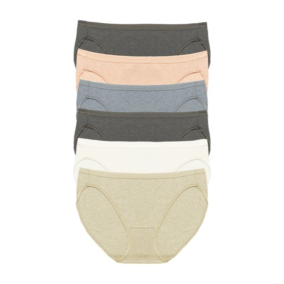 Felina Organic Cotton Bikini Underwear for Women - Bikini Panties for Women, Seamless Panties for Women (6-Pack) (Birchwood, X-Small)
