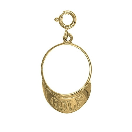 18K Yellow Gold Golf Visor Pendant - 31 mm