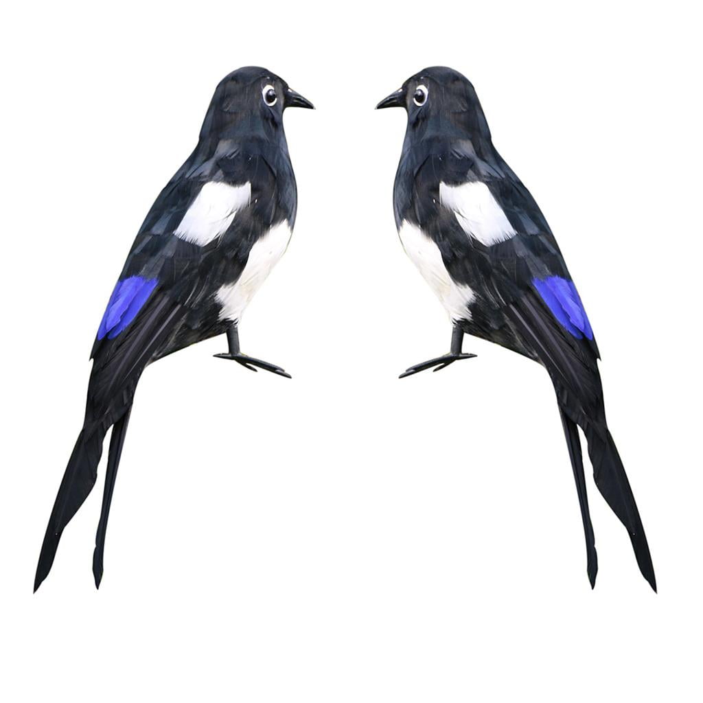 yuksok of Artificial Feathered Animal Bird Magpie Garden Figurine