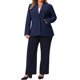 thumbnail image 2 of Blazer sin cuello de mujer Agnes Orinda en tallas grandes, con botones, manga larga, casual de negocios, con bolsillos, 2X azul marino, 2 of 6