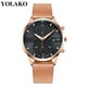 thumbnail image 1 of Fiudx Liquidación De Ofertas Flash Yolako Nuevo Reloj De Cuarzo Dtrap De Acero Inoxidable De Vidrio De Moda Informal Para Hombres, 1 of 3