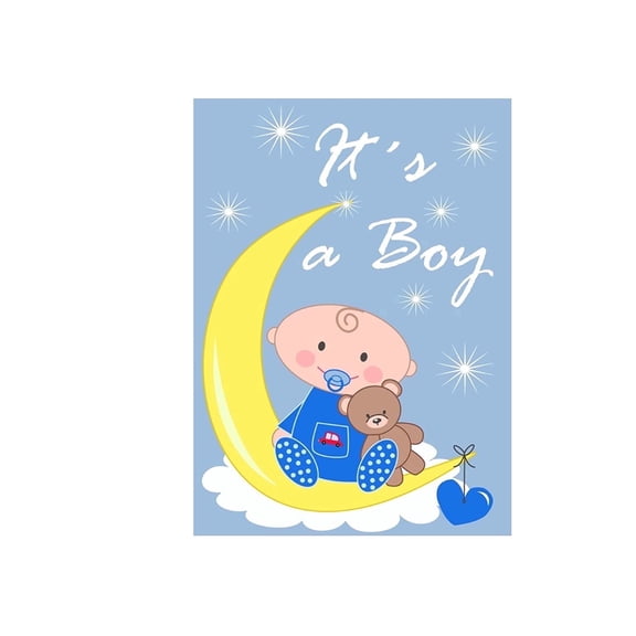 Gender Reveal it’s a Boy Edible Image Icing Cake Topper for Quarter Sheet Cake, by TNCT