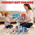 thumbnail image 7 of Caunedy 2-in-1 Large City Action Toddler Playset,Transform Track Toy with Cars,Hospital & Police Station,Birthday Gifts for Kids 1-8 Years Old, 7 of 7