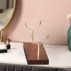 thumbnail image 4 of Jewelry display stand, double fork bracket, metal rolling cart, elegant pendant ornament, foldable portable stand, metal frame, for office decor,topliu, 4 of 8