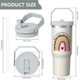 thumbnail image 5 of 1pc rainbow 30oz Tumbler with Straw & Handle - Insulated Stainless Steel Cup | Holiday Gift for Man Women (Christmas, Valentine's, Birthday), 5 of 7