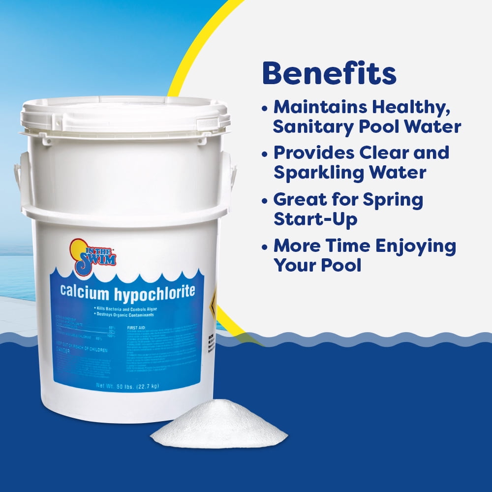 In The Swim Chlorine and Shock Bundle for Sanitizing Swimming Pools – Includes 25 Pound Bucket of 3 Inch Stabilized Chlorine Tablets and 25 Pound Bucket of 68% Cal-Hypo Pool Shock