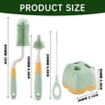 thumbnail image 3 of Cozeii Bottle Brush Set, Cleaning Brush, Silicone Baby Bottle Cleaner, Multipurpose Bottle Scrubber with Stand, 360 Rotatable Handle for Cup Tumbler, Nipple Brush, Green, 3 of 9