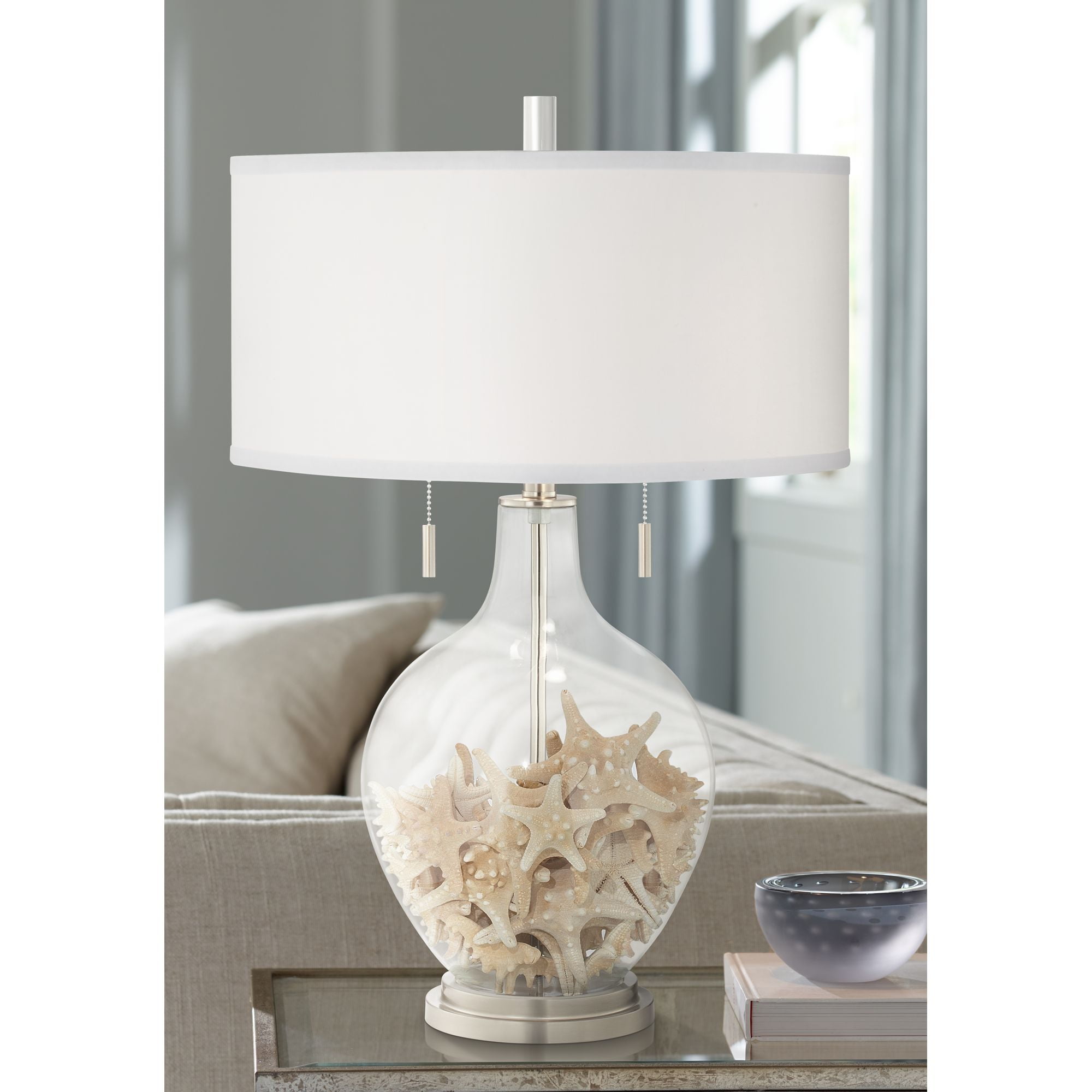 Color Plus Modern Table Lamp Clear, Crystal Bead Gourd Table Lamp