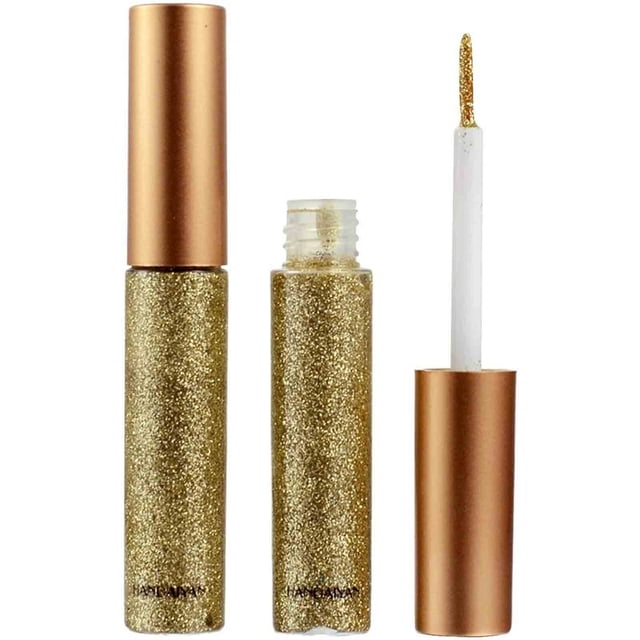 Fiudx Delineador de Ojos con Purpurina, Delineador Líquido Profesional con Pincel Fino, Maquillaje de Ojos Resistente Al Agua y de Larga Duración, Colores Brillantes y Fascinantes, Looks Glamurosos p