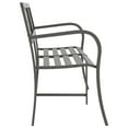 thumbnail image 2 of vidaXL Twin Garden Bench 246 cm Grey Steel, 2 of 5