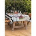 thumbnail image 2 of Outdoor Tablecloth with Umbrella Hole and Zipper, Beige Christmas Rectangle Table Cloth 60x84 Inch Waterproof Tablecloth, Xmas Tree Snowman Bear Snowfall Plaid Picnic Table Cover for Patio Camping, 2 of 7