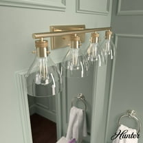 Hunter - Van Nuys 4-light Alturas Gold, Medium Size Vanity Light, Dimmable, Transitional Style, for Bedrooms, Dining, Living Rooms - 48039